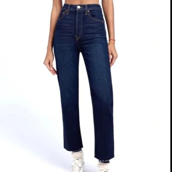 REDONE 70’s Ultra High Rise Stove Pipe Straight Leg Jeans in Barely Worn Size 29 - Picture 1 of 8